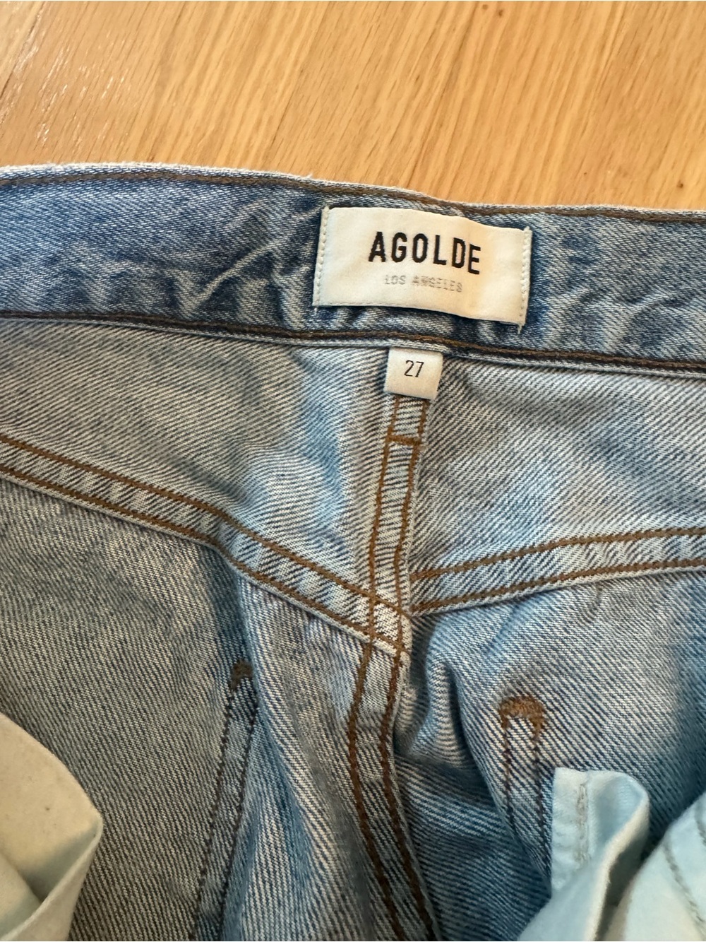 Agolde Light Blue Straight-Leg Jeans Riley style - Picture 2 of 3